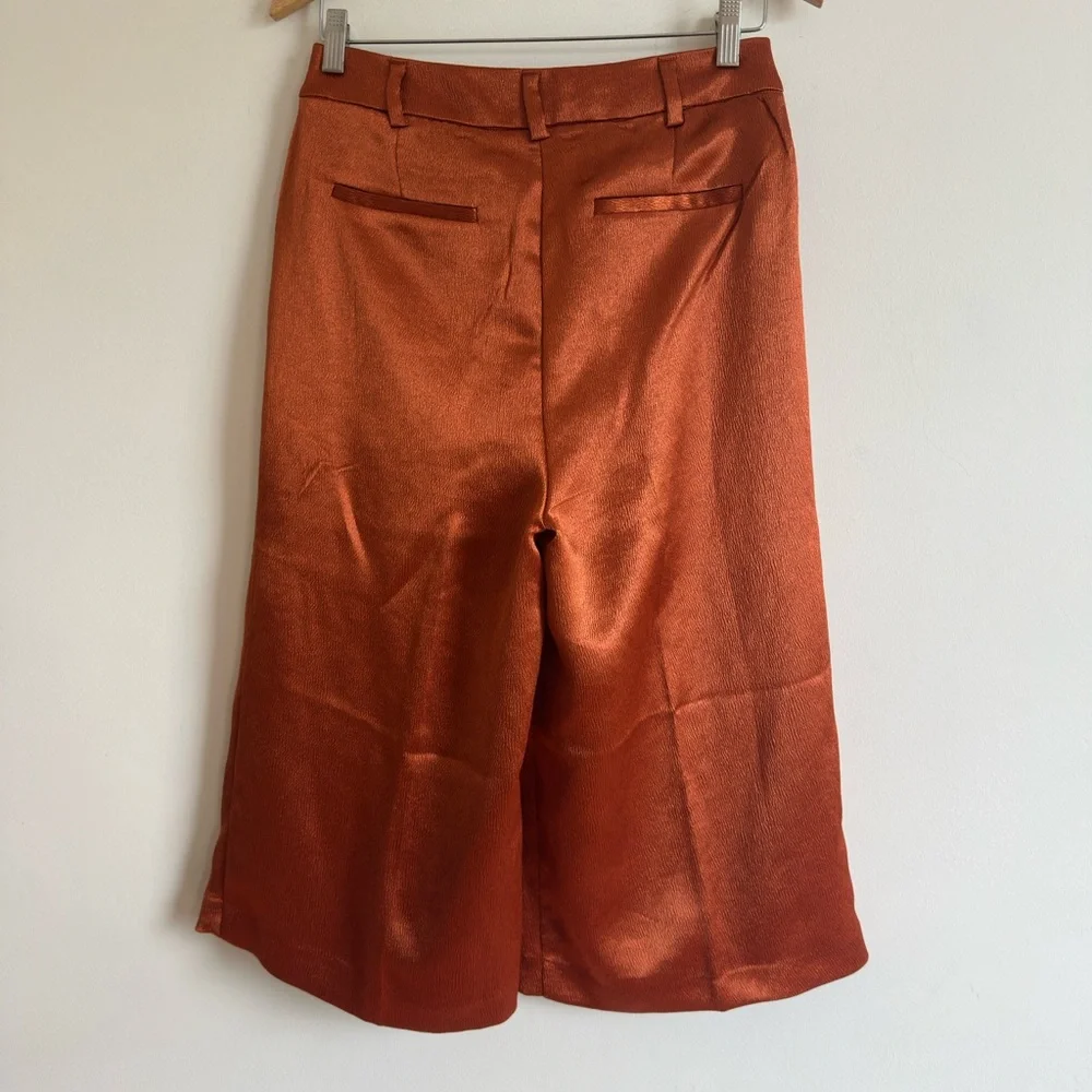 New York & Company Satin Orange Bermuda Shorts